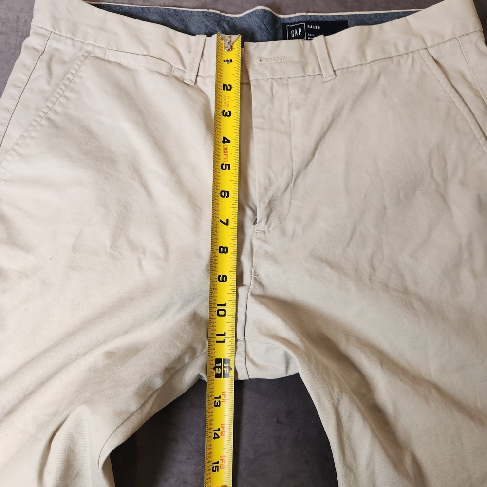 Gap Men New Slim Clean Khaki Chino Pants Tan 34x34 Actual 34x33 Casual - Picture 5 of 10